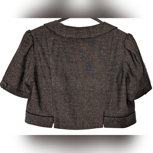 Mario Serrano bolero style work blazer, size 8, herringbone and gold - Picture 4 of 5